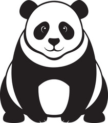 Vector silhouette of panda on white background