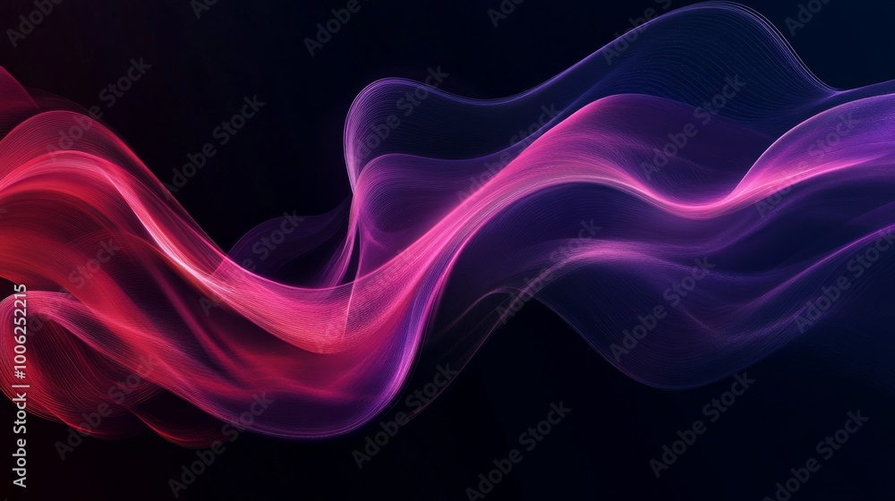 Poster abstract background with wavy lines flowing and creating colorful shapes