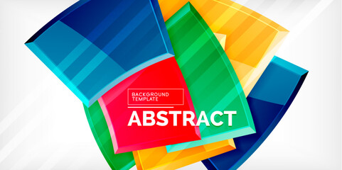 Round 3d shapes, plates background. Creative composition design template