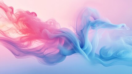 Obraz premium Pink and blue smoke forming abstract shapes on gradient background