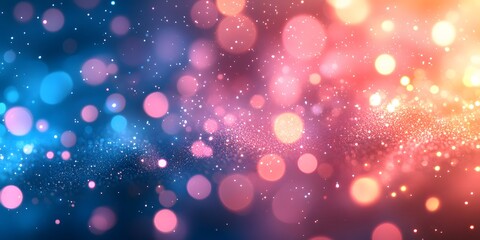 Obraz premium Abstract bokeh background featuring pastel colors and soft focus, with blurred circular lights and an ethereal glow, evoking a dreamy atmosphere filled with delicate color hues.