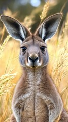 Fototapeta premium Close-up of kangaroo in field