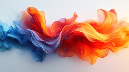 Abstract colorful waves background flowing in red and blue