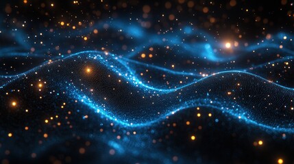 Abstract Blue and Gold Wave