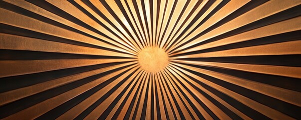 Fototapeta premium Abstract sunburst pattern in bronze tones