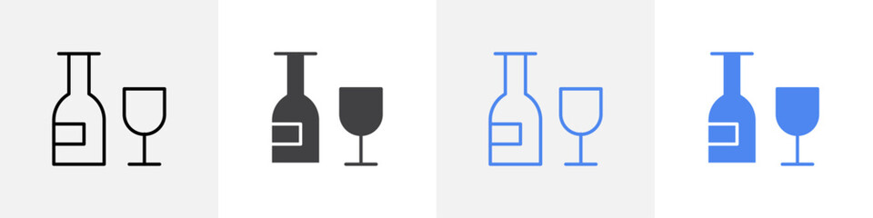 alcohol icon vector set use for web