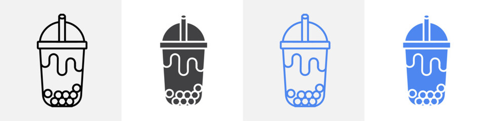 boba tea icon vector set use for web
