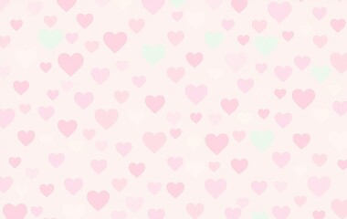 A delicate pattern of pink hearts on a light background.