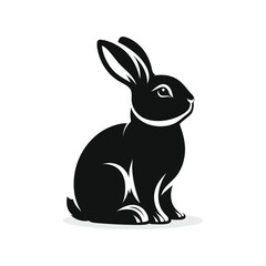 black rabbit vector illustration