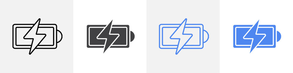 charged icon vector set use for web