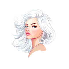 Beautiful Woman with White Hair