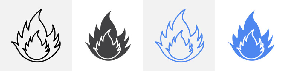 fire icon vector set use for web