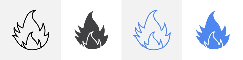 fire icon vector set use for web