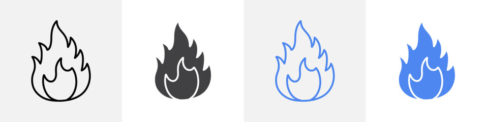 fire icon vector set use for web