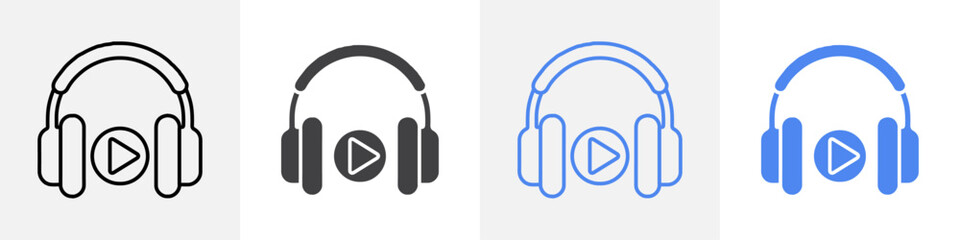 headphone icon vector set use for web