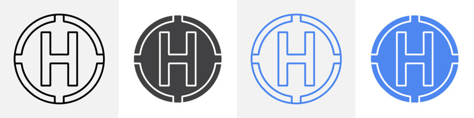 helipad icon vector set use for web