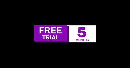 5 month Trial Animation Video, 5 Month Trial Offer Black Video Background