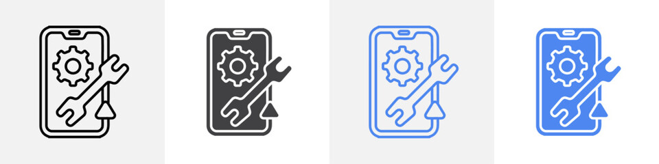 mobile setting icon vector set use for web