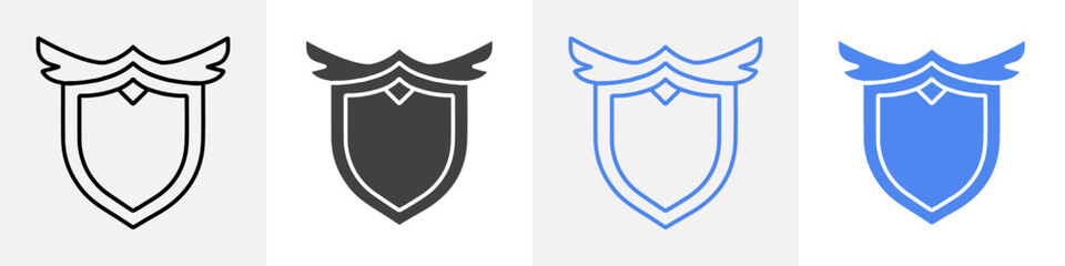 mythical shield icon vector set use for web