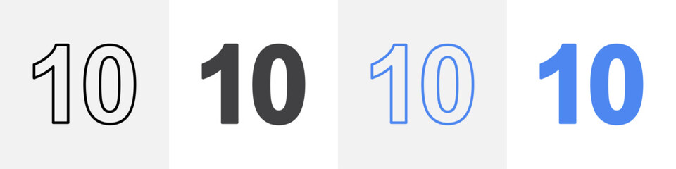 no 10 icon vector set use for web