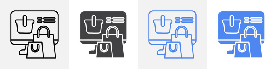 online shopping icon vector set use for web