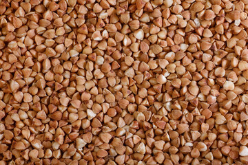 Top view of buckwheat grain.