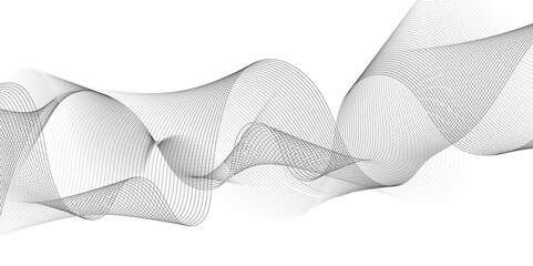 Abstract grey wavy lines Digital frequency track equalizer background. Curved wave smooth stripe seamless pattern. Wave lines created using blend tool. graphic design template banner business wave.