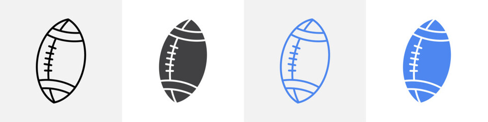 rugby ball icon vector set use for web