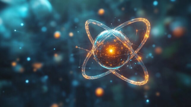 electron movement and atomic structure visualization, representing quantum mechanics, the physics of atoms, and fundamental science for educational and research purposes