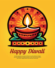 Happy Diwali or Shubh Deepawali Social Media Post Template