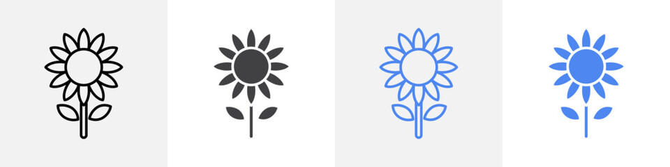 sunflower icon vector set use for web