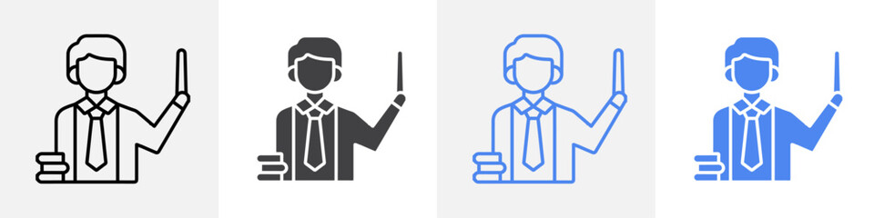 teacher icon vector set use for web