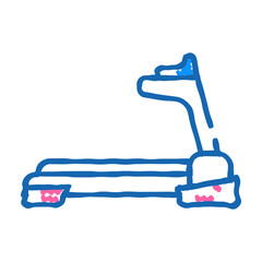 treadmill fitness sport doodle icon sketch vector. treadmill fitness sport sign. isolated symbol illustration