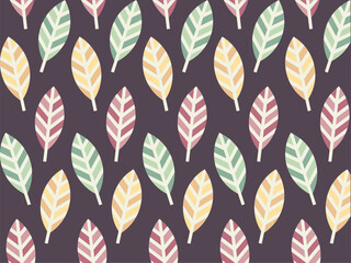 Art & Illustration colorful autumn leaves pattern.