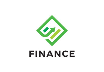 chart finance logo. creative arrow diagram accounting vector design template