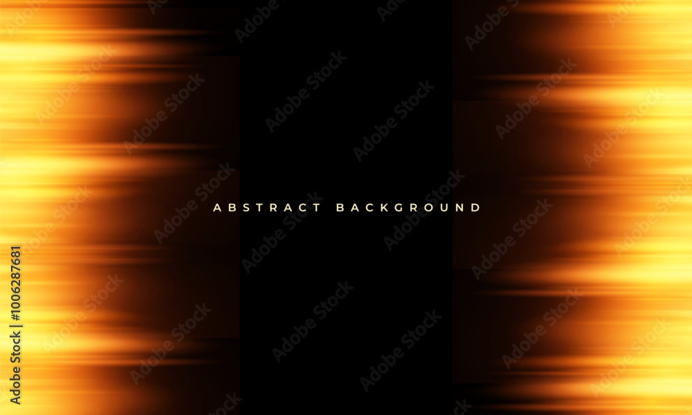 Poster black and orange modern abstract background with yellow glowing movement and high-speed light effect