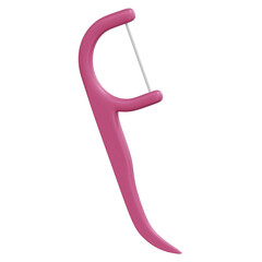 pink dental floss tooth pick stick for dental care 3d render illustration