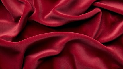 Obraz premium The rich red velvet fabric features soft, luxurious folds and a textured surface, illuminated gently to enhance its opulence and create an inviting backdrop