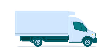 white truck isolated on white illustration