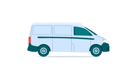 blue van isolated on white background