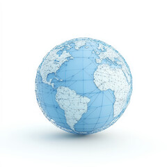 3D Cartoon Globe with Interconnected Network Design
