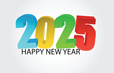 2025 colorful  happy new year vector template