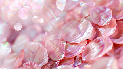 Shiny pink mother-of-pearl background with iridescent waves