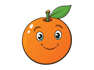 funny cartoon orange apple