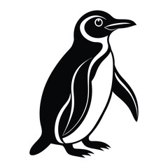 penguin illustration silhouette vector