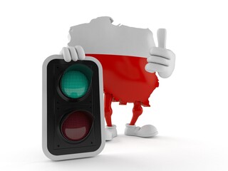 Poland character with green light
