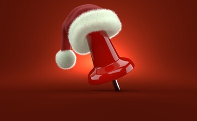 Thumbtack with santa hat