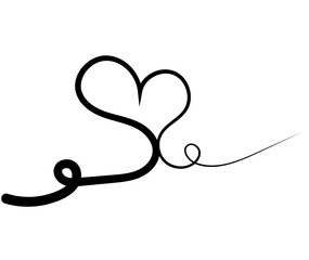 Hand drawn Doodle hearts sketch. Various different hand drawn heart icon love collection isolated on Transparent background. black heart symbol for Valentines Day. vector illustration