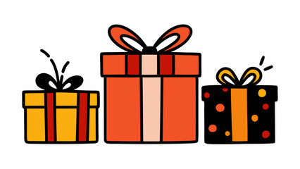 set of cartoon style gift boxes