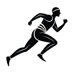 silhouette of a man running